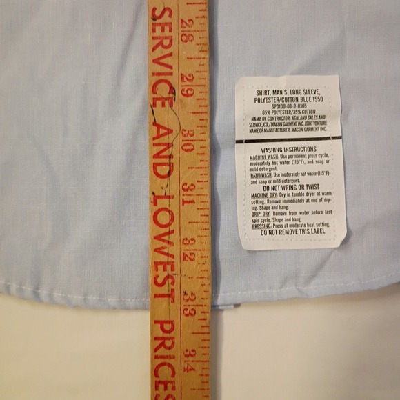 DSCP Wings Collection US Air Force Uniform Button Up Shirt Mens Size 16 35 Blue - Picture 8 of 9